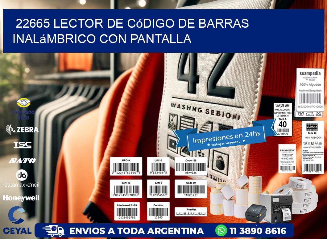 22665 Lector de código de barras inalámbrico con Pantalla