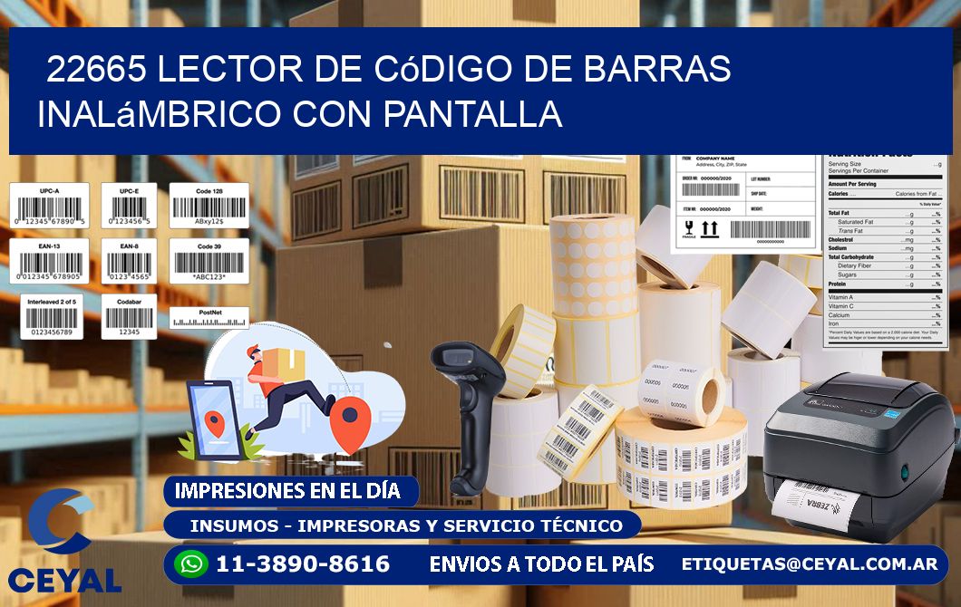 22665 Lector de código de barras inalámbrico con Pantalla