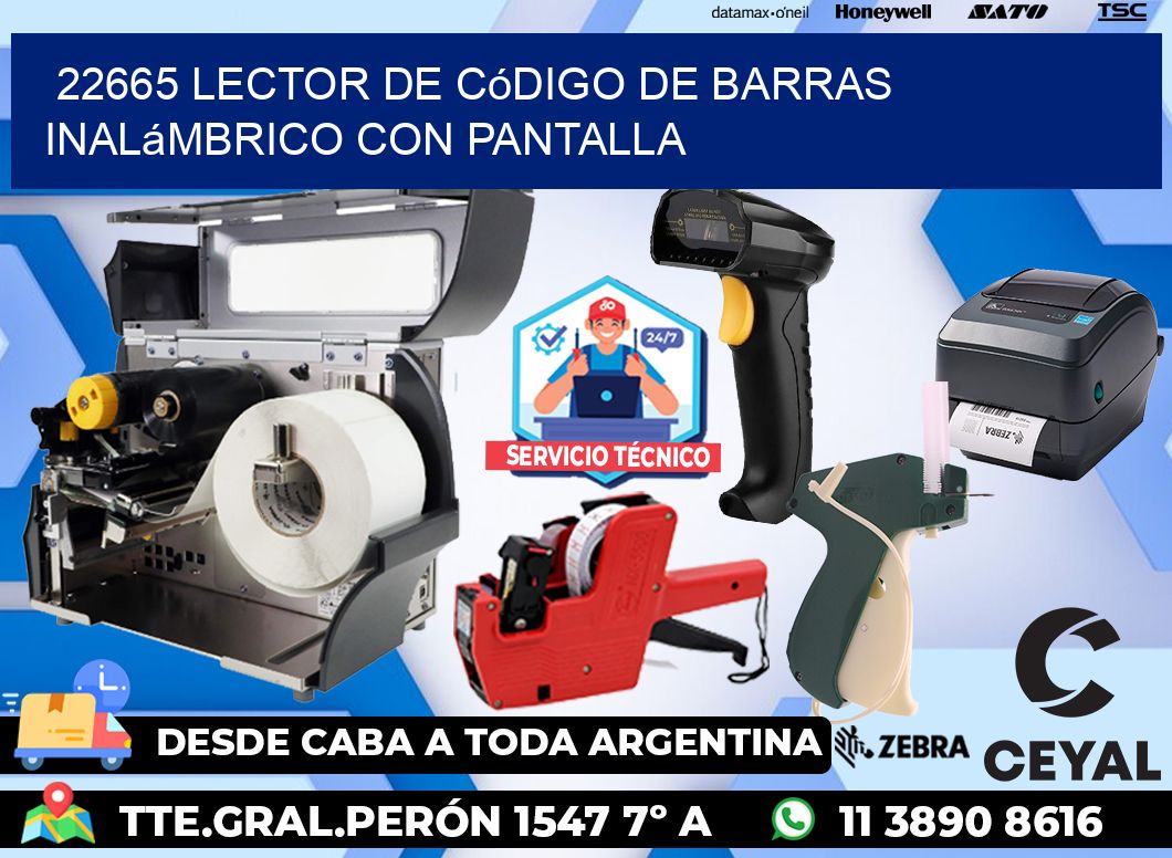 22665 Lector de código de barras inalámbrico con Pantalla