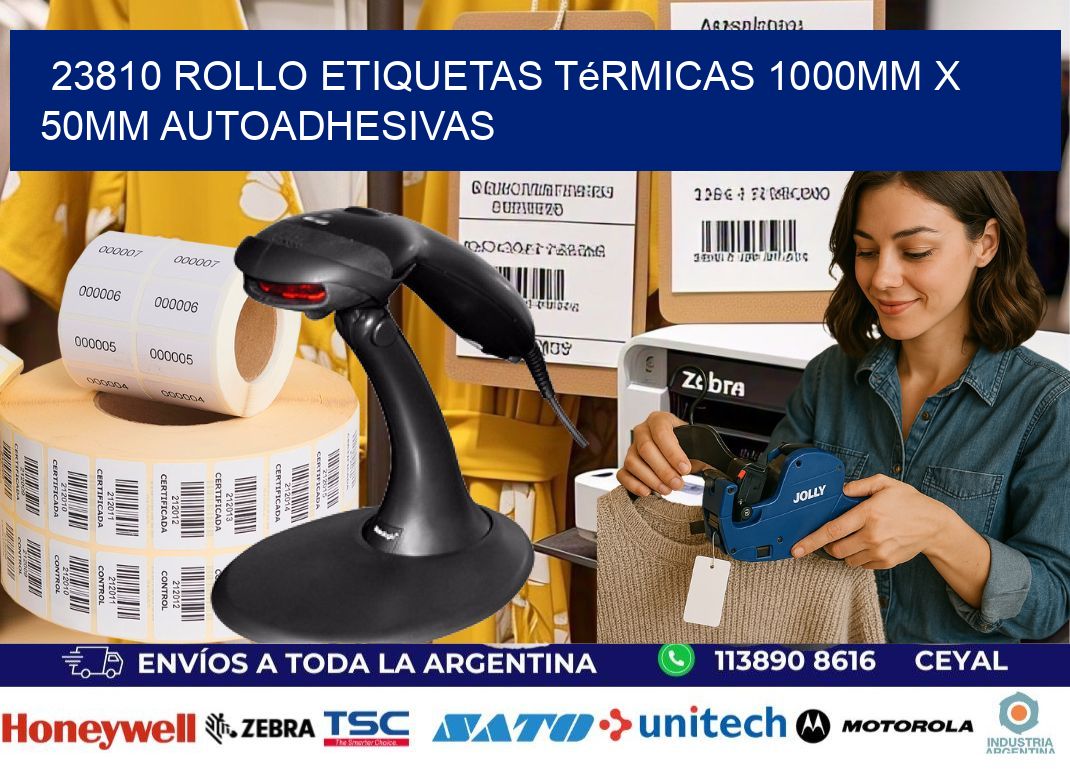 23810 Rollo Etiquetas Térmicas 1000mm X 50mm Autoadhesivas