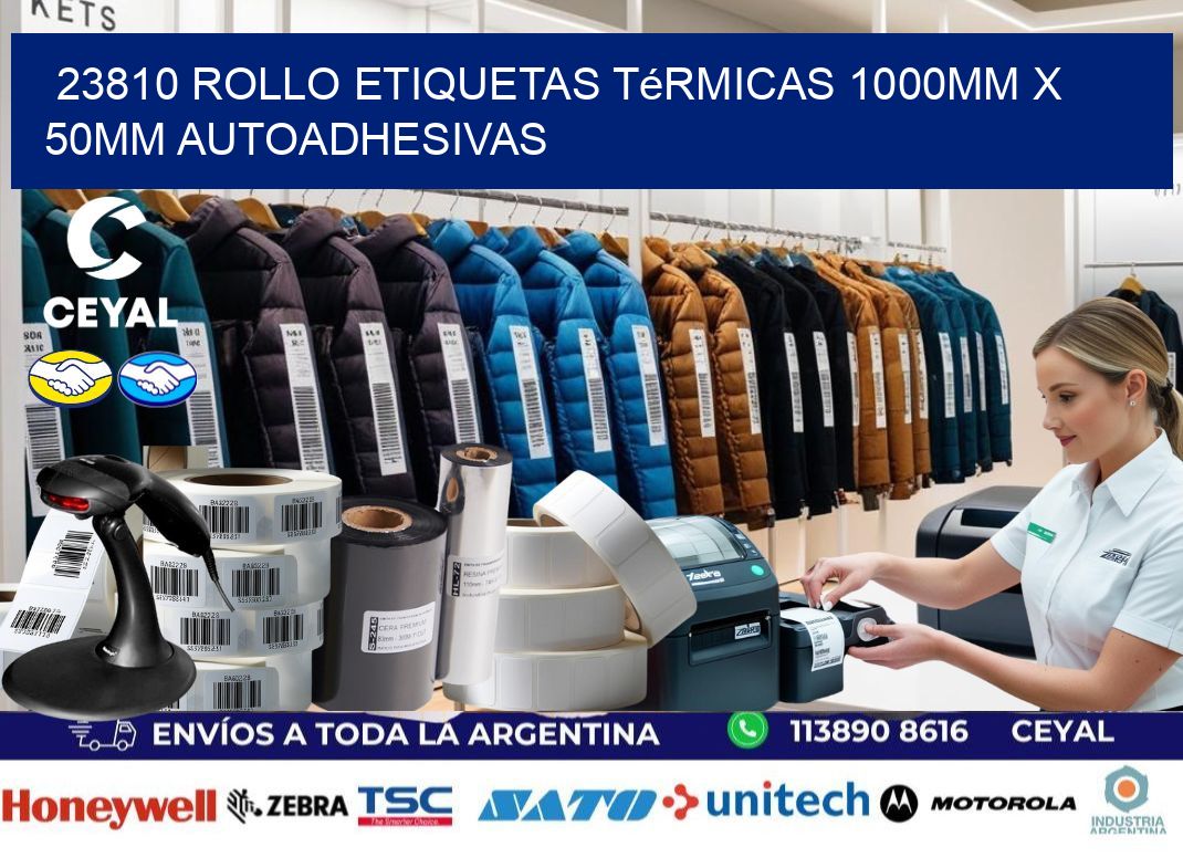 23810 Rollo Etiquetas Térmicas 1000mm X 50mm Autoadhesivas