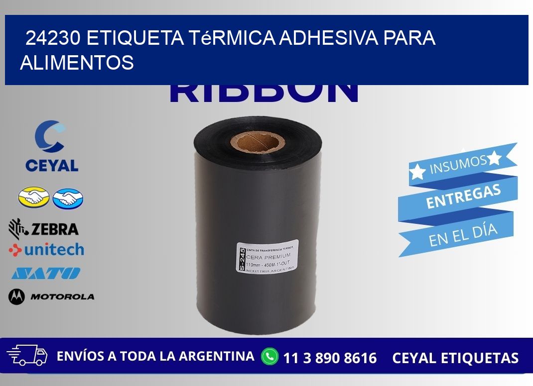 24230 Etiqueta térmica adhesiva para Alimentos