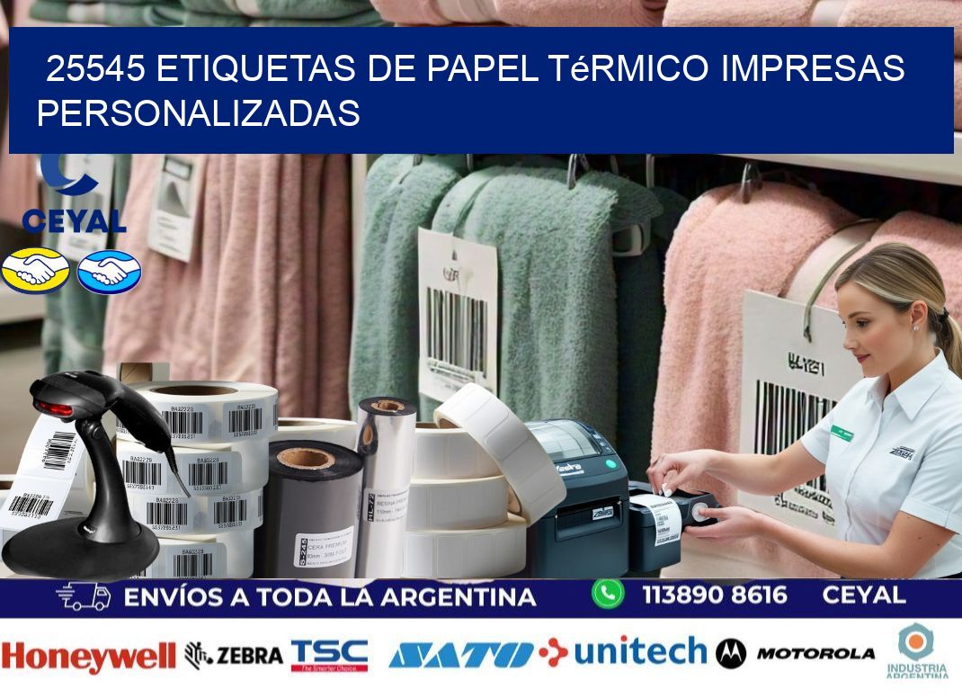 25545 Etiquetas de papel térmico impresas personalizadas