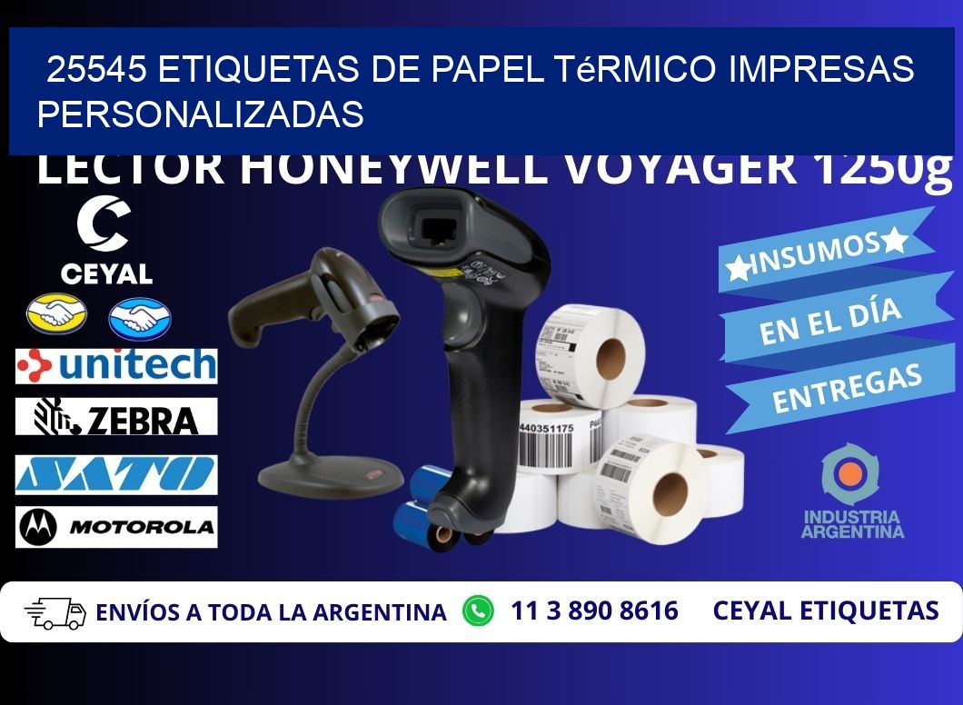 25545 Etiquetas de papel térmico impresas personalizadas
