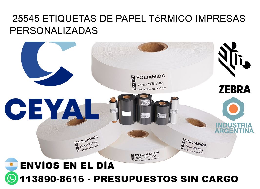 25545 Etiquetas de papel térmico impresas personalizadas
