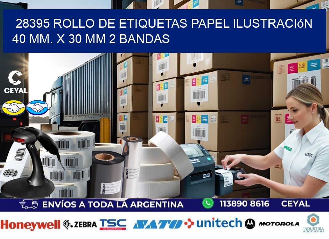 28395 Rollo de Etiquetas Papel Ilustración 40 mm. x 30 mm 2 Bandas