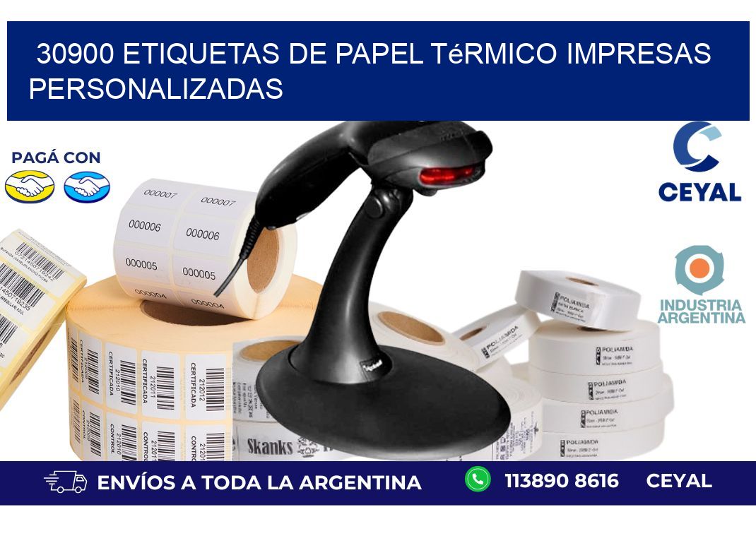 30900 Etiquetas de papel térmico impresas personalizadas