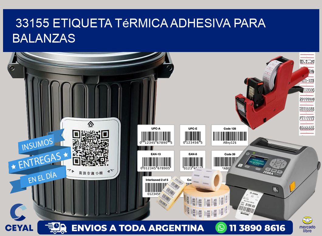 33155 Etiqueta térmica adhesiva para balanzas
