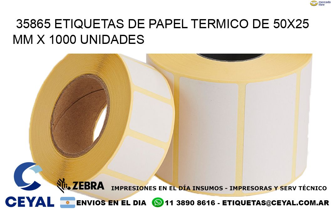 35865 Etiquetas De Papel Termico De 50×25 Mm X 1000 Unidades