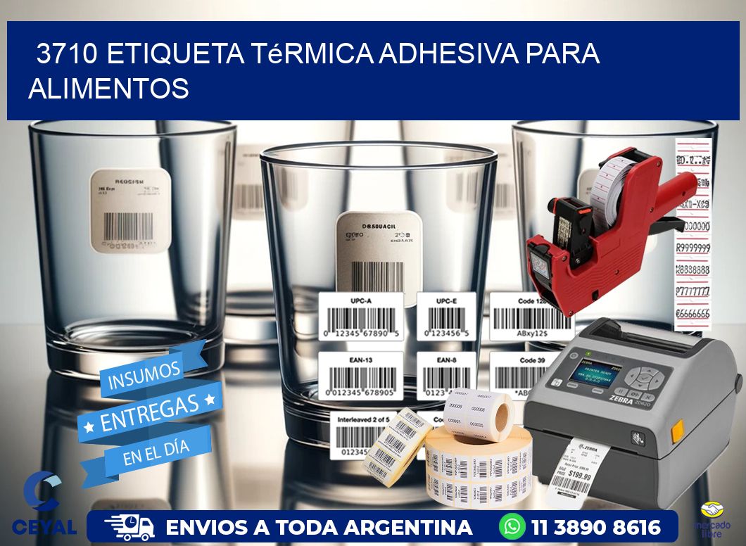 3710 Etiqueta térmica adhesiva para Alimentos