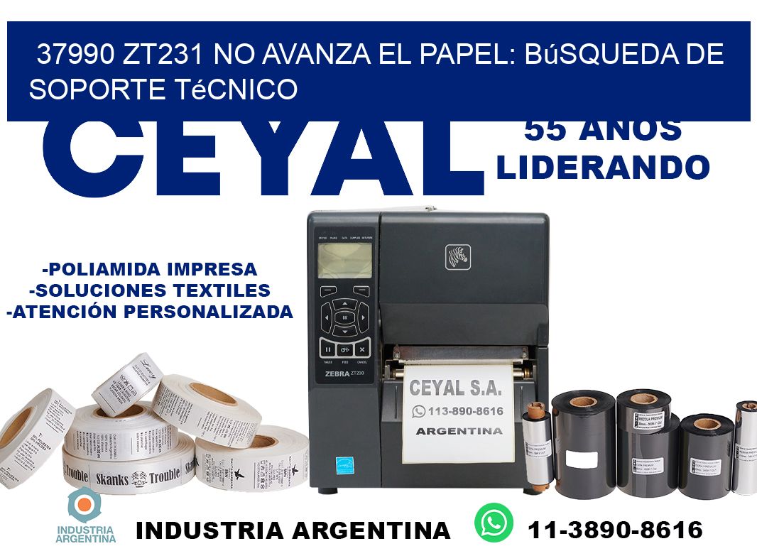 37990 zt231 no avanza el papel: búsqueda de soporte técnico