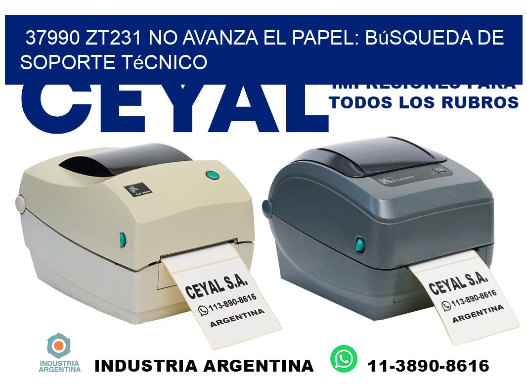 37990 zt231 no avanza el papel: búsqueda de soporte técnico
