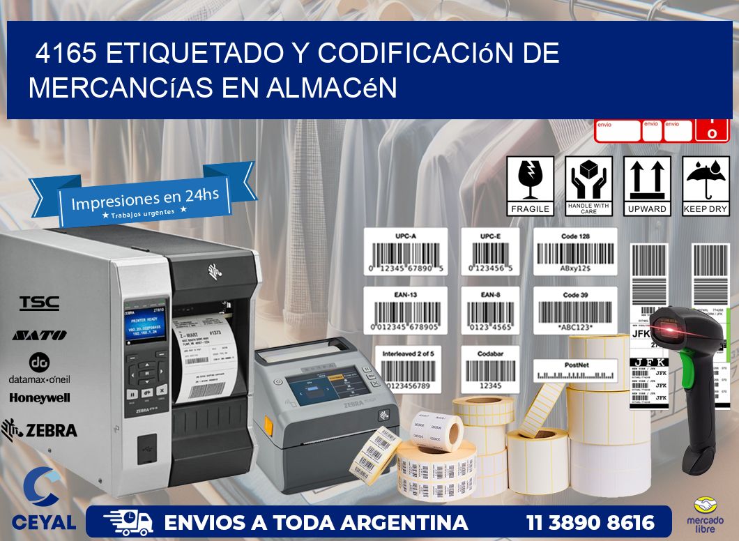 4165 Etiquetado y codificación de mercancías en almacén