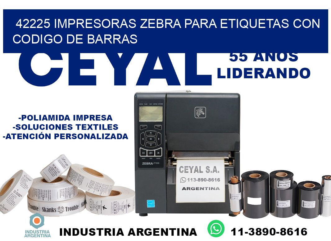 42225 impresoras zebra para etiquetas con codigo de barras