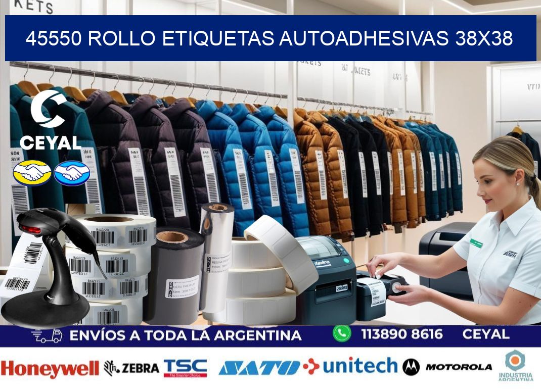 45550 Rollo Etiquetas autoadhesivas 38x38