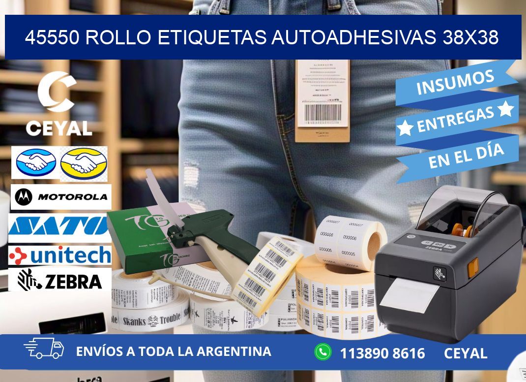 45550 Rollo Etiquetas autoadhesivas 38x38