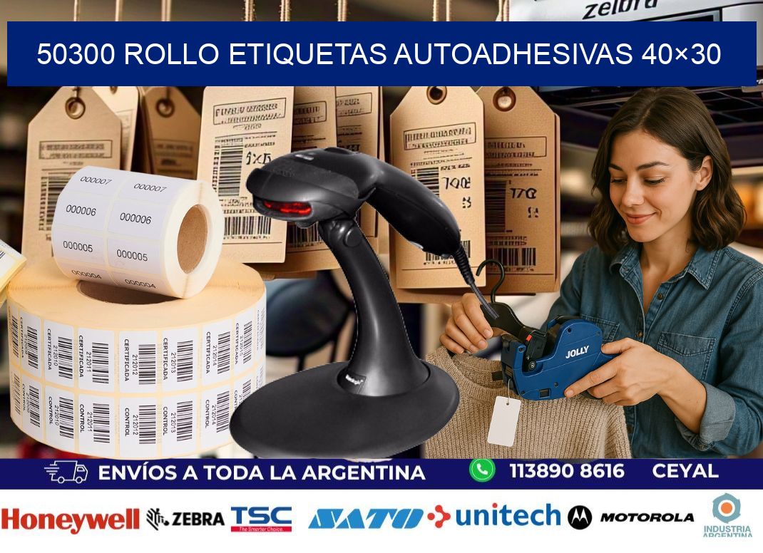 50300 Rollo Etiquetas autoadhesivas 40×30