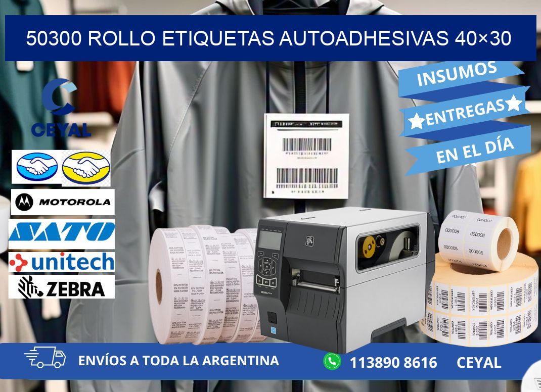50300 Rollo Etiquetas autoadhesivas 40×30