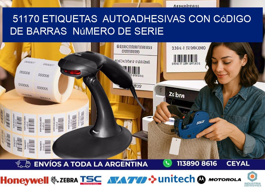 51170 etiquetas  autoadhesivas con código de barras  número de serie