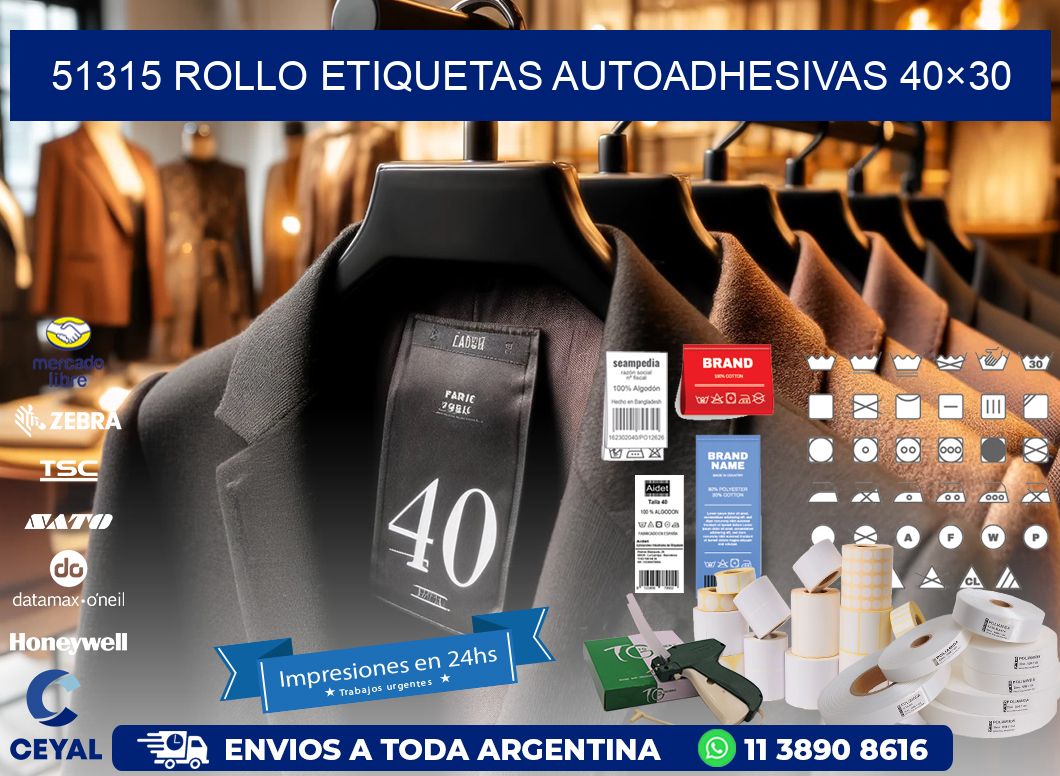 51315 Rollo Etiquetas autoadhesivas 40×30