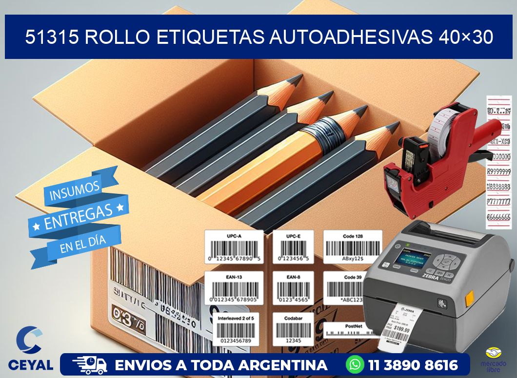 51315 Rollo Etiquetas autoadhesivas 40×30