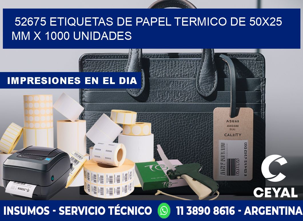 52675 Etiquetas De Papel Termico De 50x25 Mm X 1000 Unidades