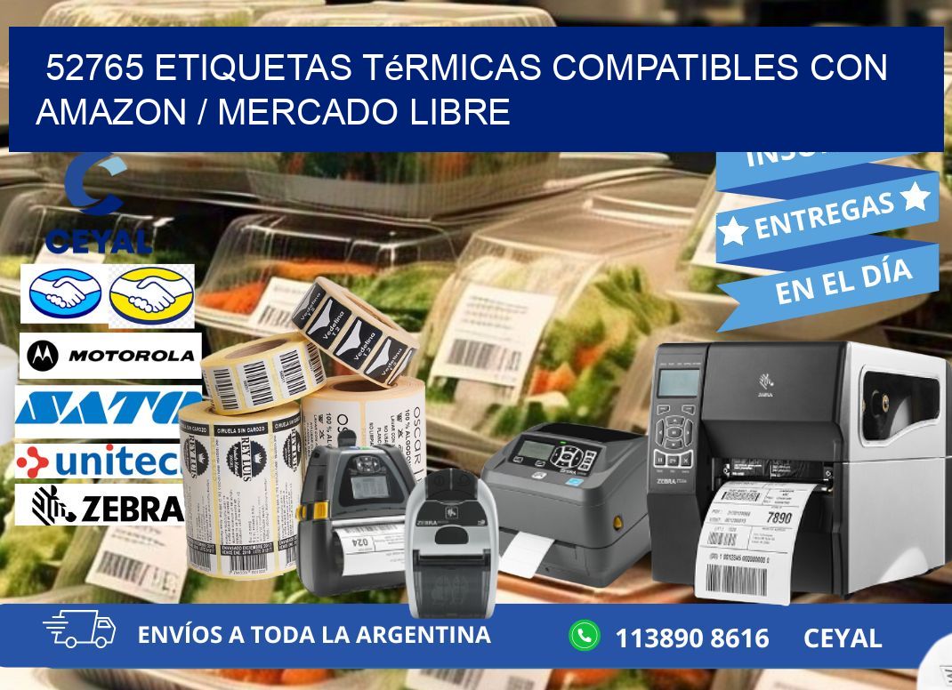 52765 etiquetas térmicas compatibles con Amazon / Mercado Libre