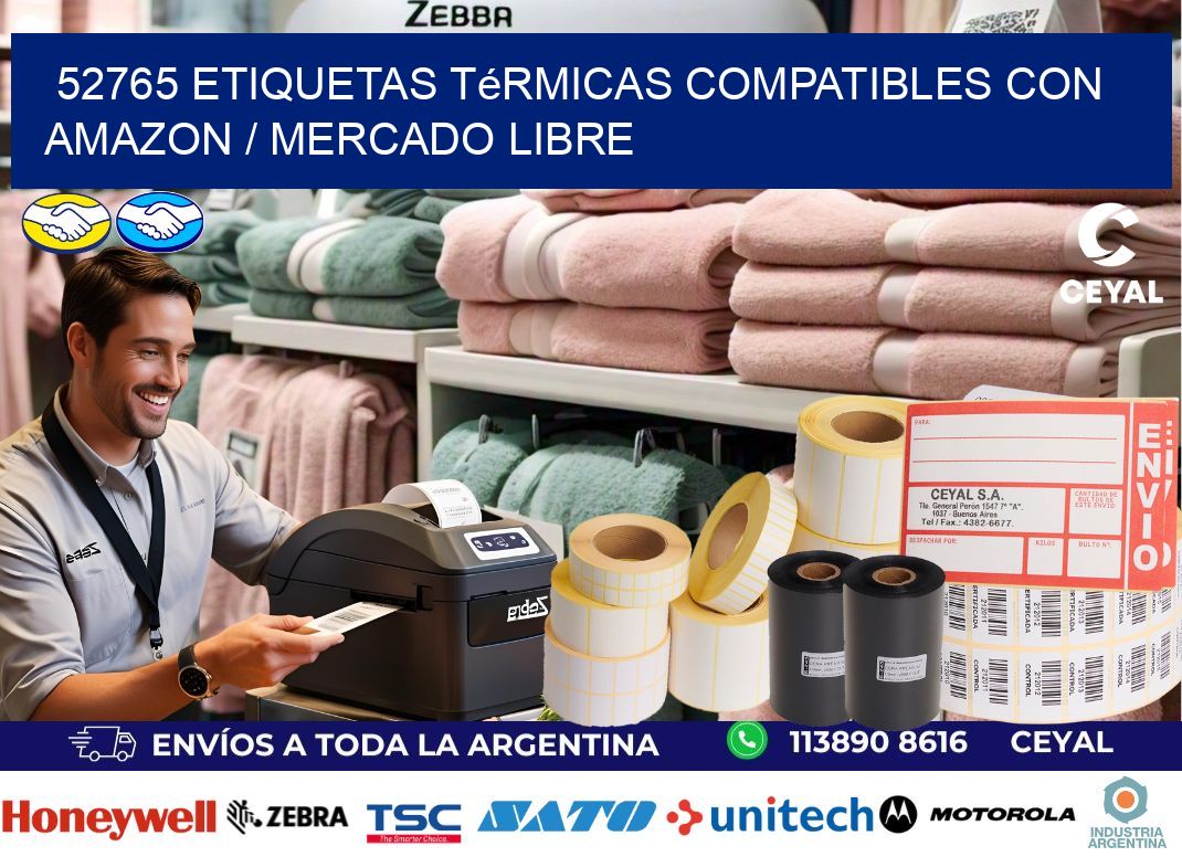 52765 etiquetas térmicas compatibles con Amazon / Mercado Libre
