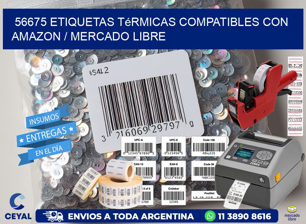 56675 etiquetas térmicas compatibles con Amazon / Mercado Libre