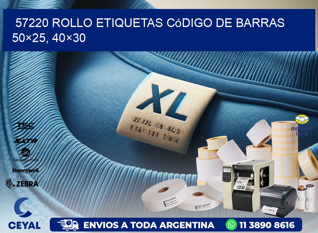 57220 rollo etiquetas código de barras 50×25, 40×30