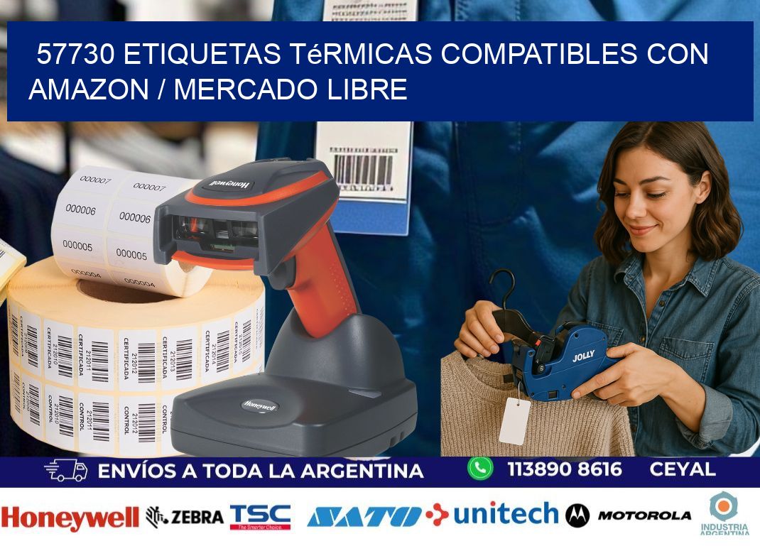 57730 etiquetas térmicas compatibles con Amazon / Mercado Libre