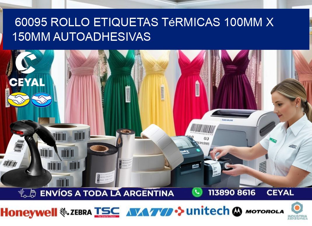 60095 Rollo Etiquetas Térmicas 100mm X 150mm Autoadhesivas