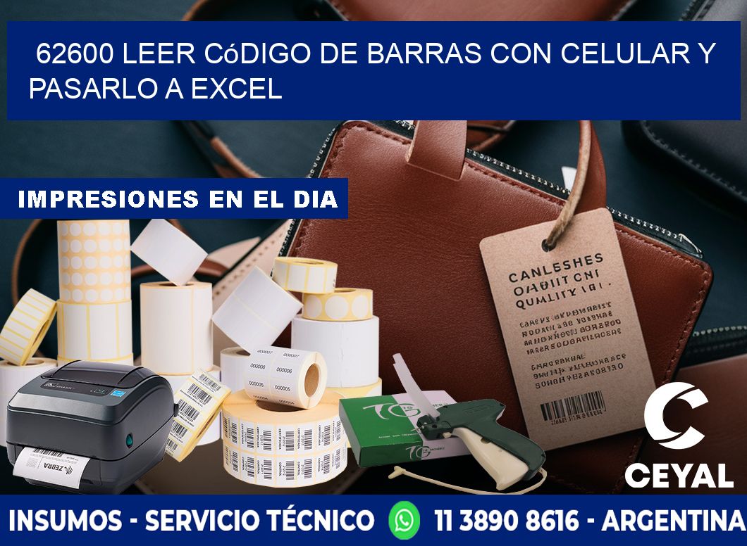 62600 Leer código de barras con celular y pasarlo a Excel