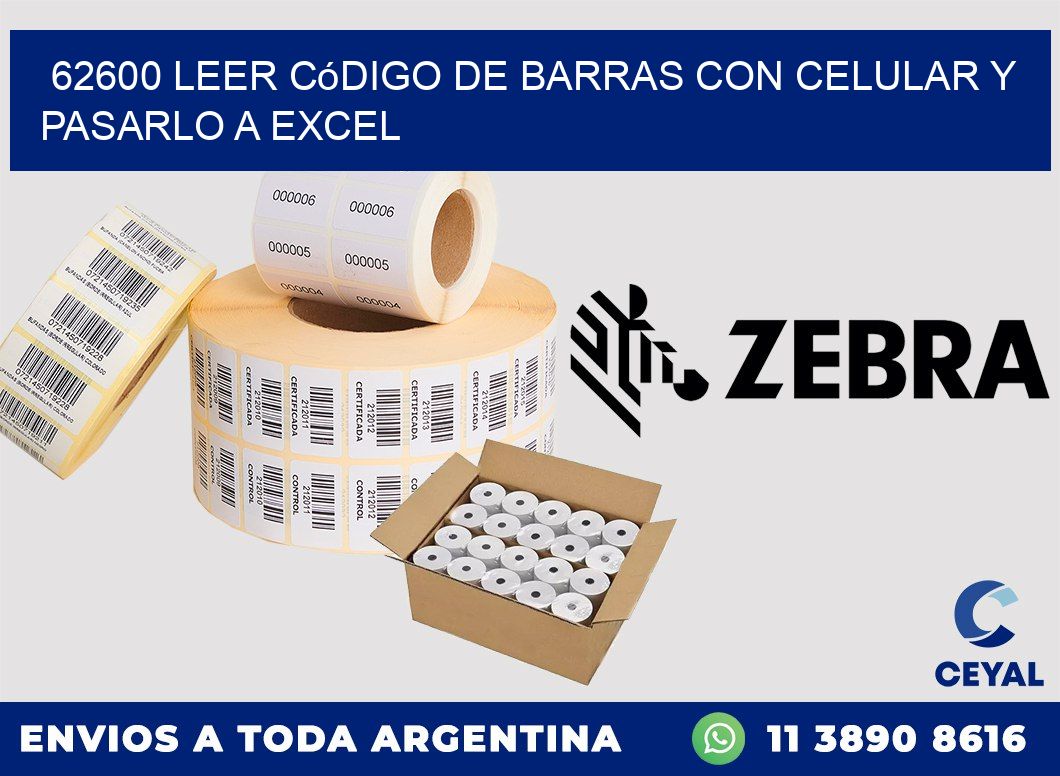 62600 Leer código de barras con celular y pasarlo a Excel