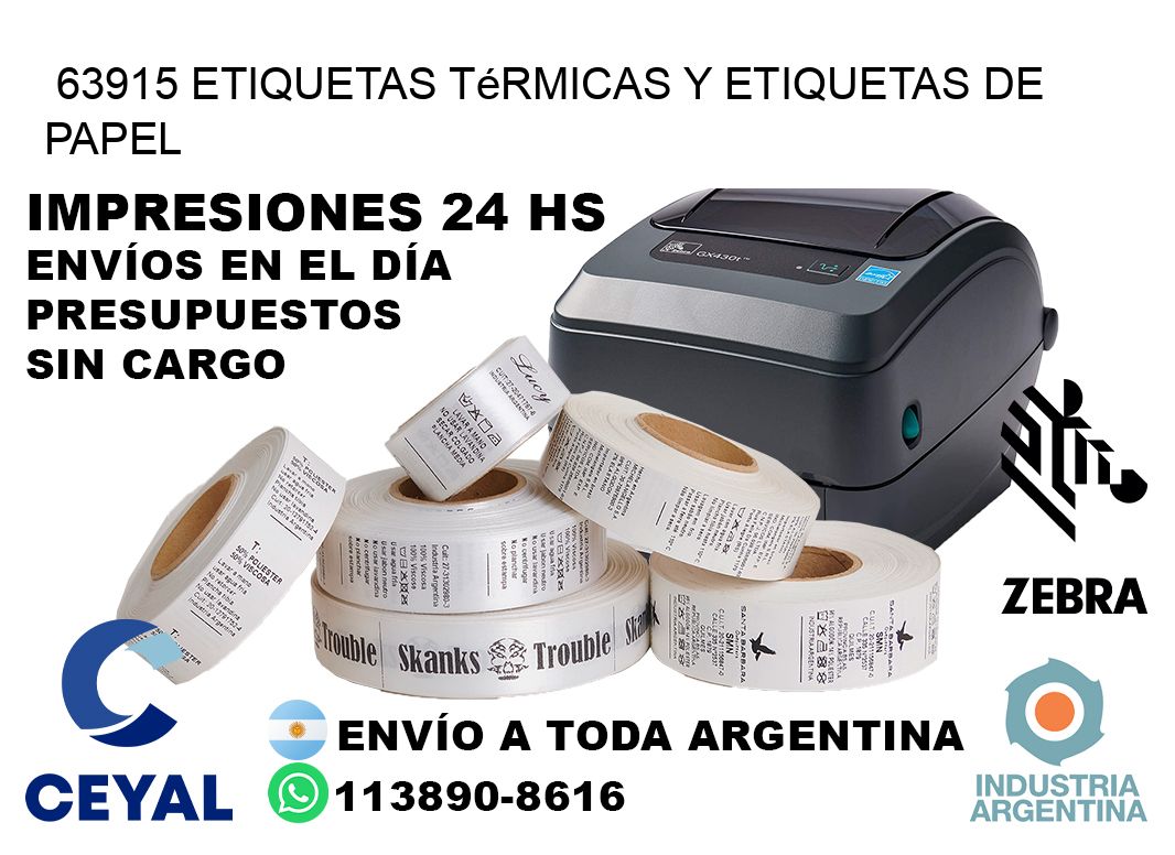 63915 etiquetas térmicas y etiquetas de papel