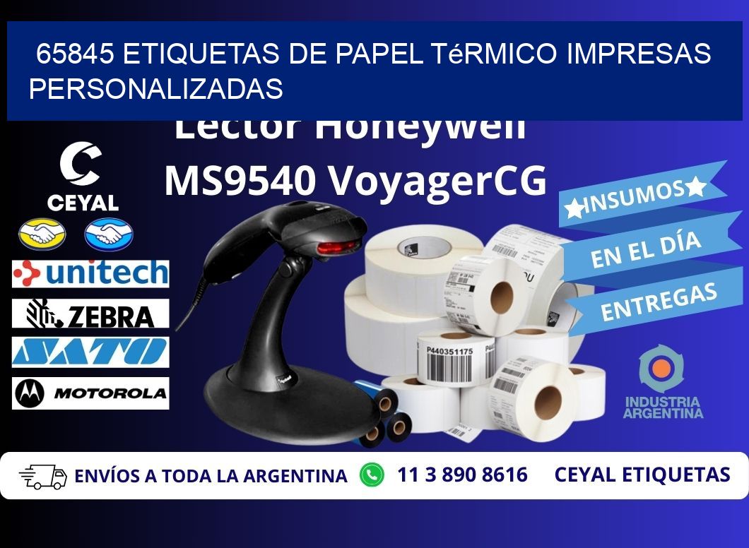 65845 Etiquetas de papel térmico impresas personalizadas