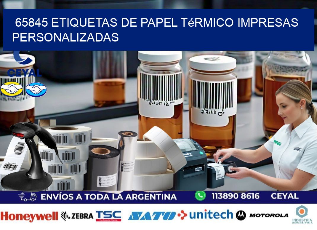 65845 Etiquetas de papel térmico impresas personalizadas