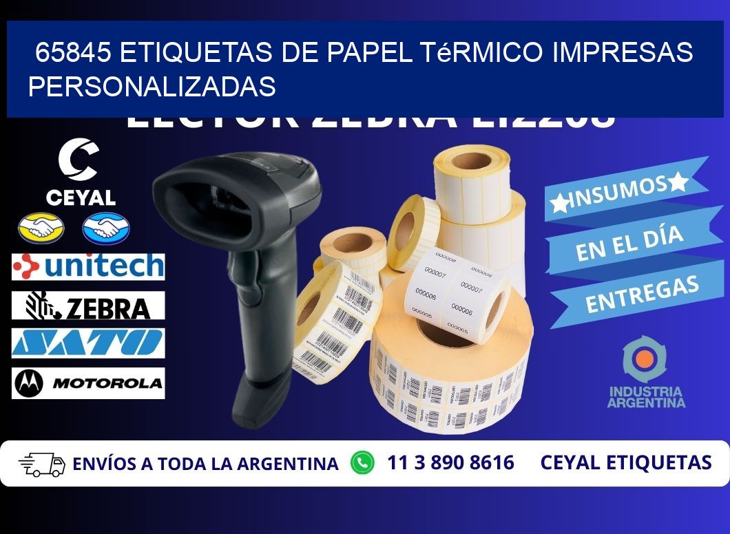65845 Etiquetas de papel térmico impresas personalizadas