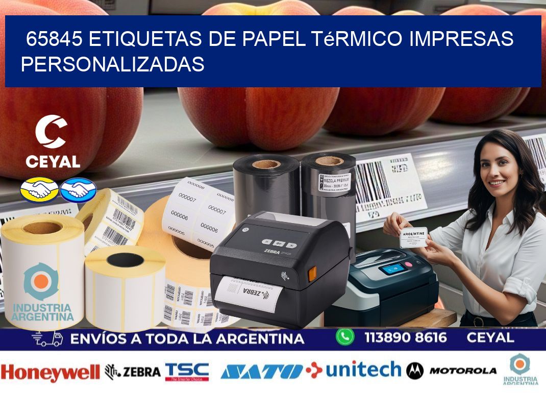 65845 Etiquetas de papel térmico impresas personalizadas