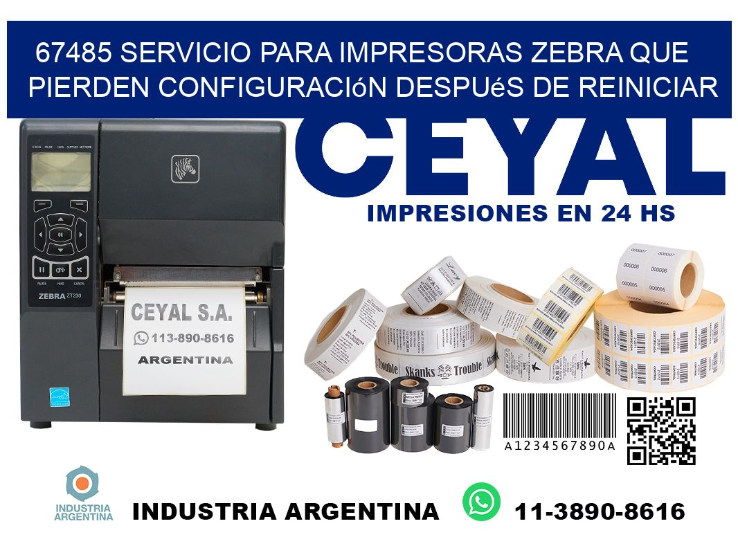67485 servicio para impresoras zebra que pierden configuración después de reiniciar