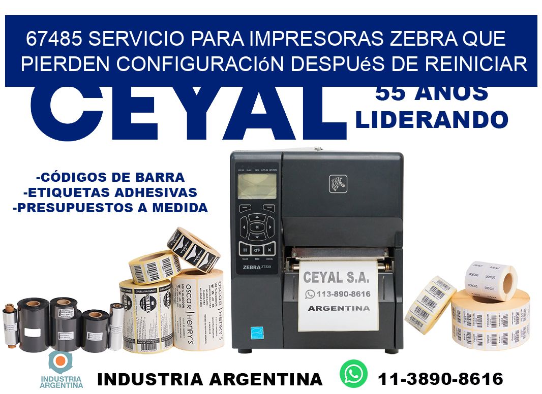 67485 servicio para impresoras zebra que pierden configuración después de reiniciar