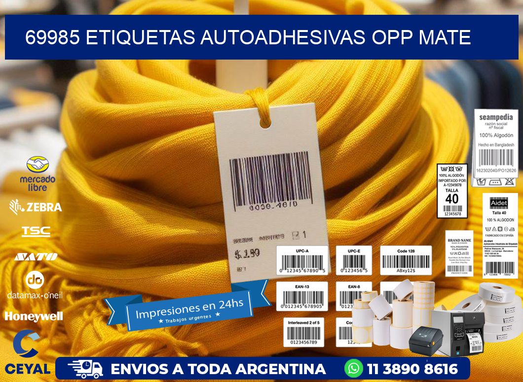 69985 etiquetas autoadhesivas Opp Mate