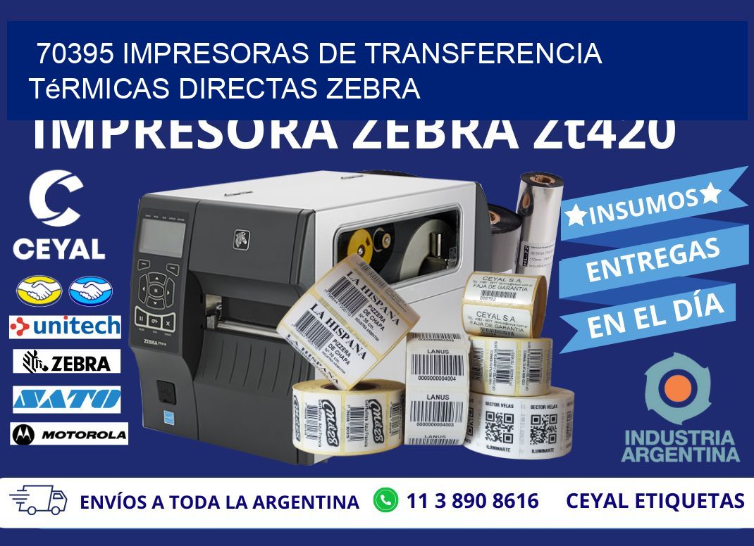 70395 impresoras de Transferencia térmicas directas zebra
