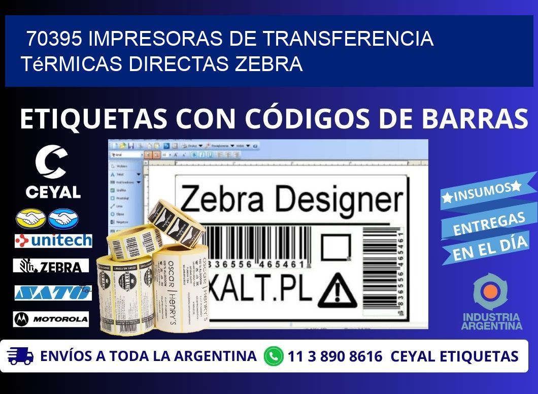 70395 impresoras de Transferencia térmicas directas zebra