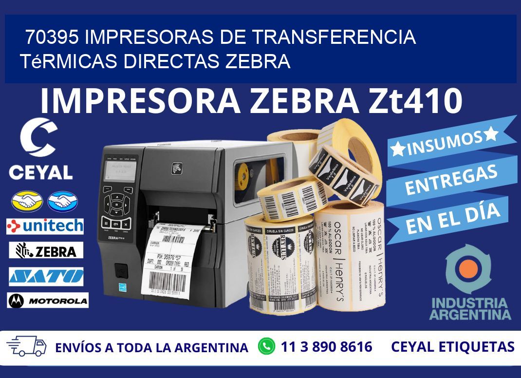 70395 impresoras de Transferencia  térmicas directas zebra