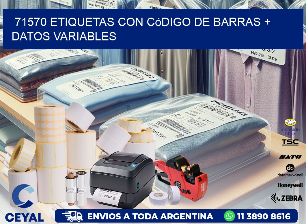 71570 etiquetas con código de barras + datos variables
