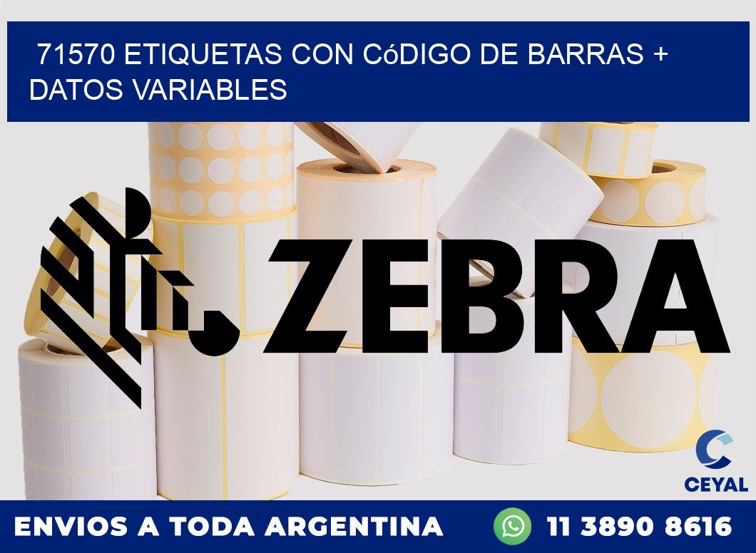 71570 etiquetas con código de barras + datos variables