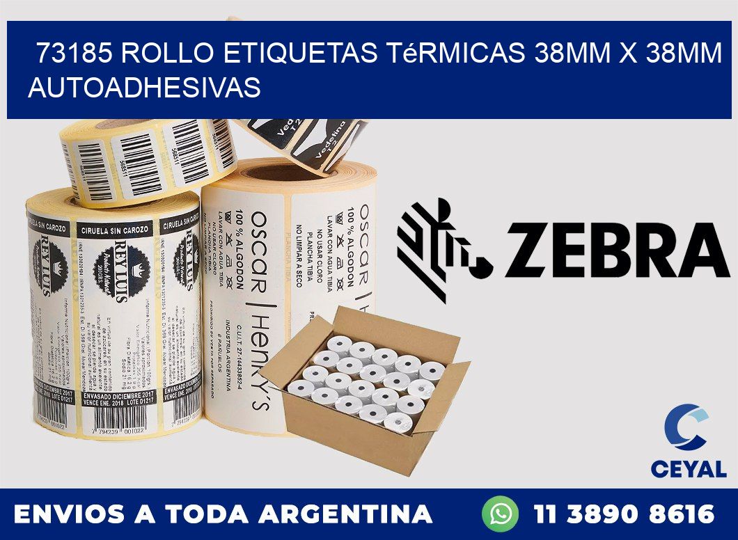 73185 Rollo Etiquetas Térmicas 38mm X 38mm Autoadhesivas