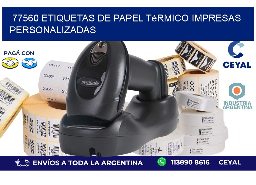 77560 Etiquetas de papel térmico impresas personalizadas