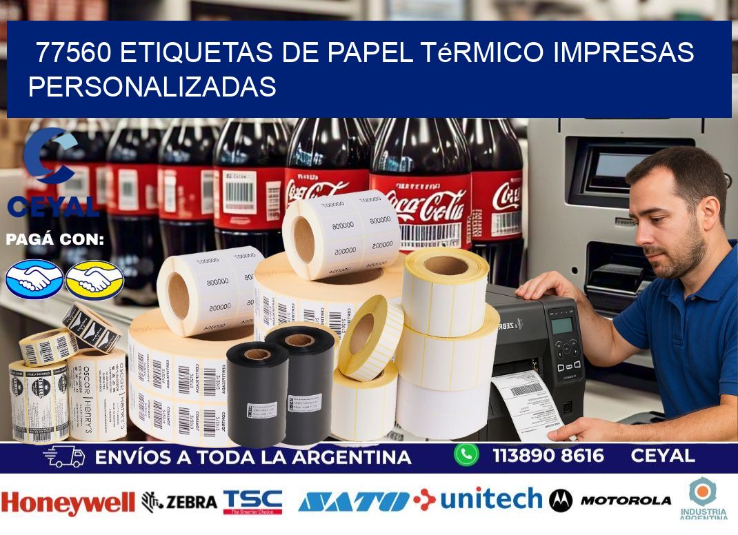 77560 Etiquetas de papel térmico impresas personalizadas